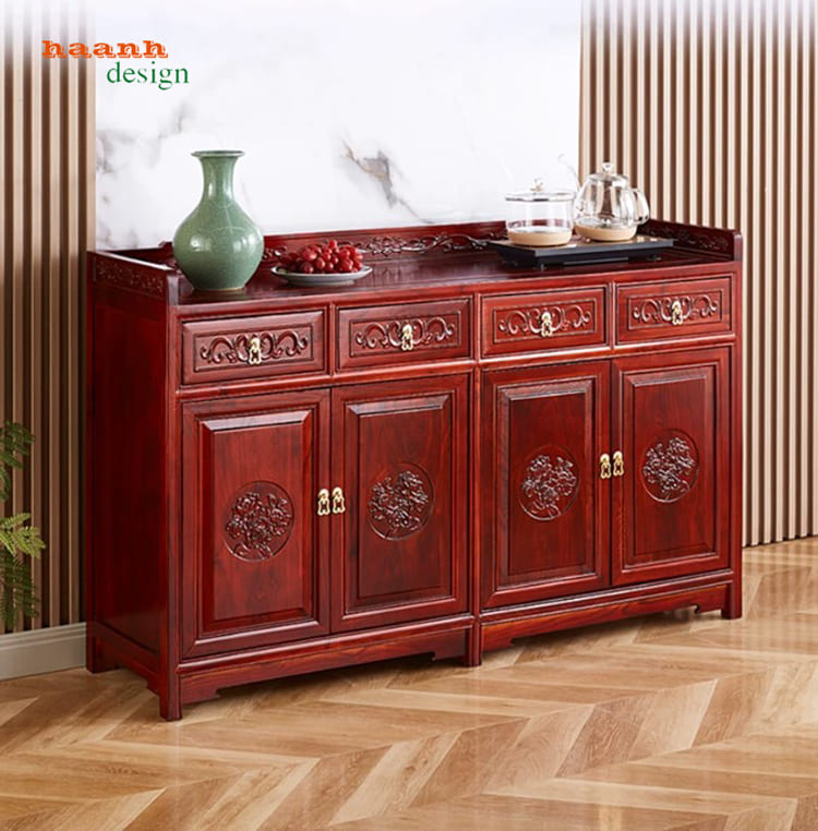 Tủ lưu trữ đồ ph&ograve;ng ăn &Aacute; Đ&ocirc;ng thiết kế phong c&aacute;ch Trung Hoa sang trọng