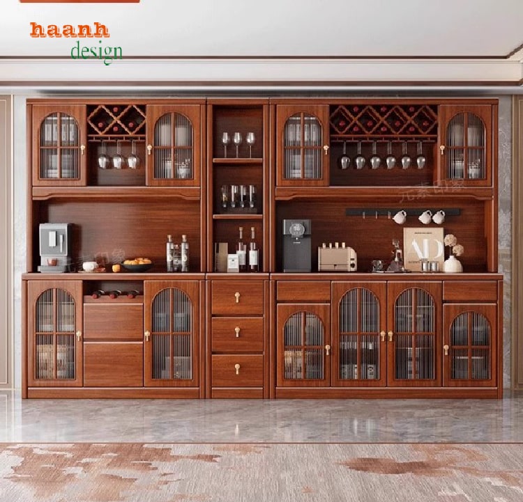 Tủ lưu trữ đồ phòng bếp gỗ sồi – Bền đẹp, tiện nghi, hiện đại-TLT 007