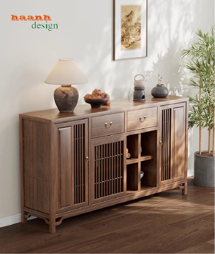 Tủ gỗ phòng bếp hiện đại bằng gỗ sồi tự nhiên cao cấp-TLT 008