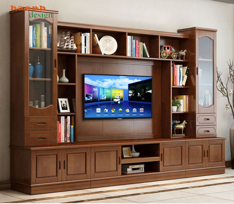 Tủ trang trí phòng khách gỗ công nghiệp