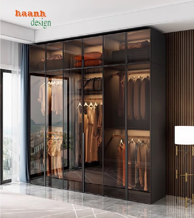 Tiện lợi khi sử dụng tủ áo gỗ công nghiệp cánh kính-TCK 004
