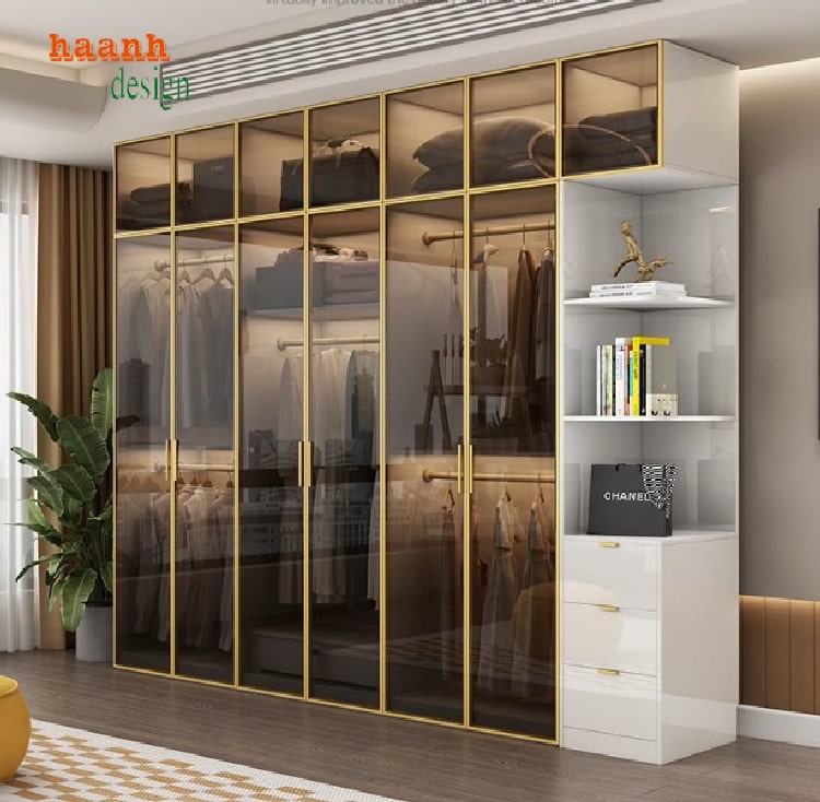 Nâng cấp không gian sống với tủ áo gỗ cánh kính-TCK 006