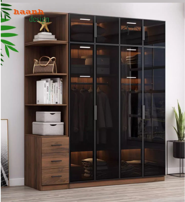 Những tính năng nổi bật của tủ quần áo gỗ cánh kính-TCK 002
