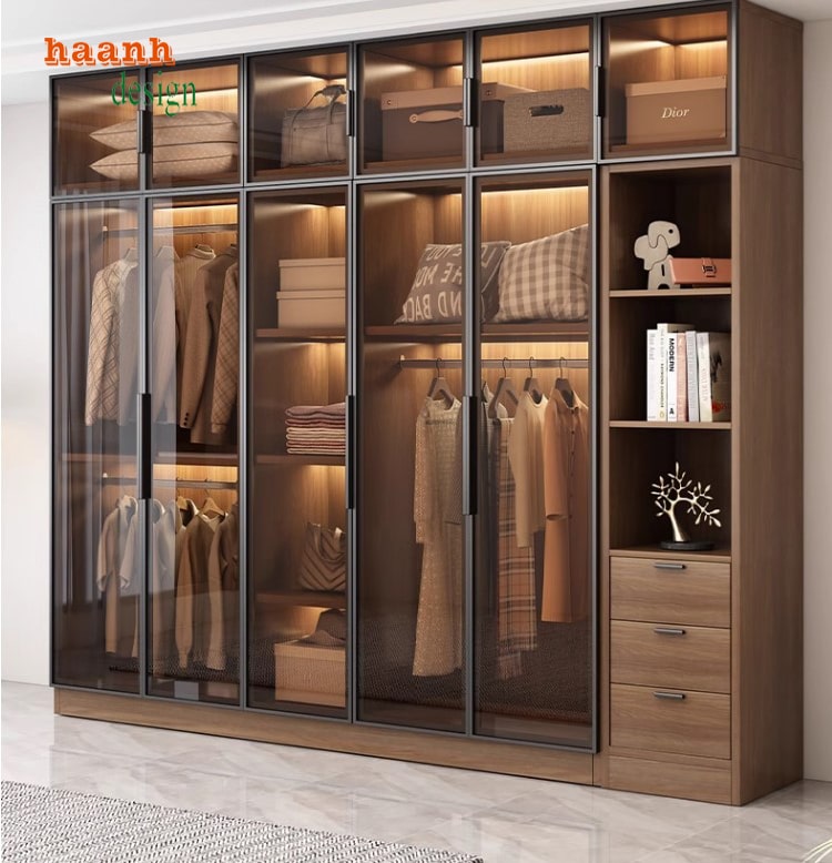 Tủ Quần Áo Gỗ Cánh Kính – Kết Hợp Thẩm Mỹ Và Công Năng-TCK 007