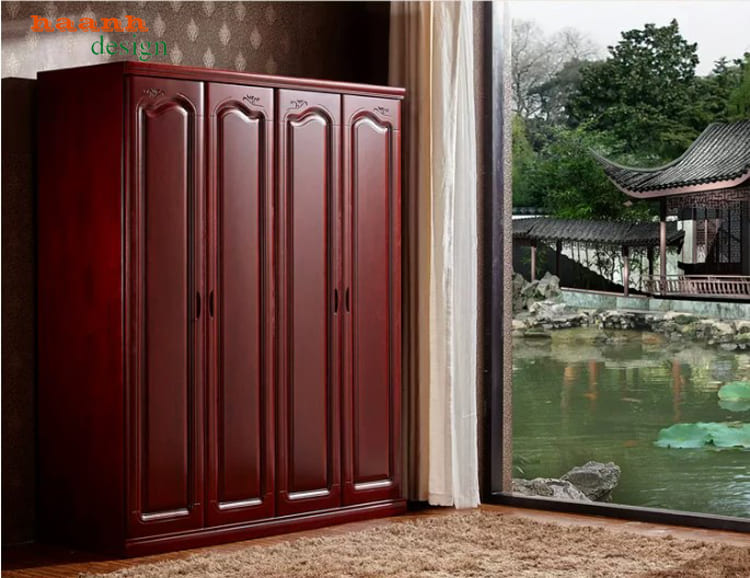 Tủ quần &aacute;o đẹp gỗ sồi tự nhi&ecirc;n nhập khẩu