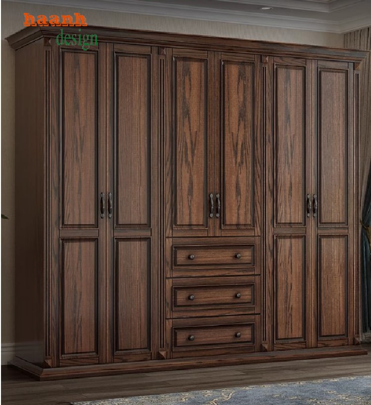 Khẳng định vẻ đẹp tự nhiên với tủ quần áo gỗ sồi-TAH 007