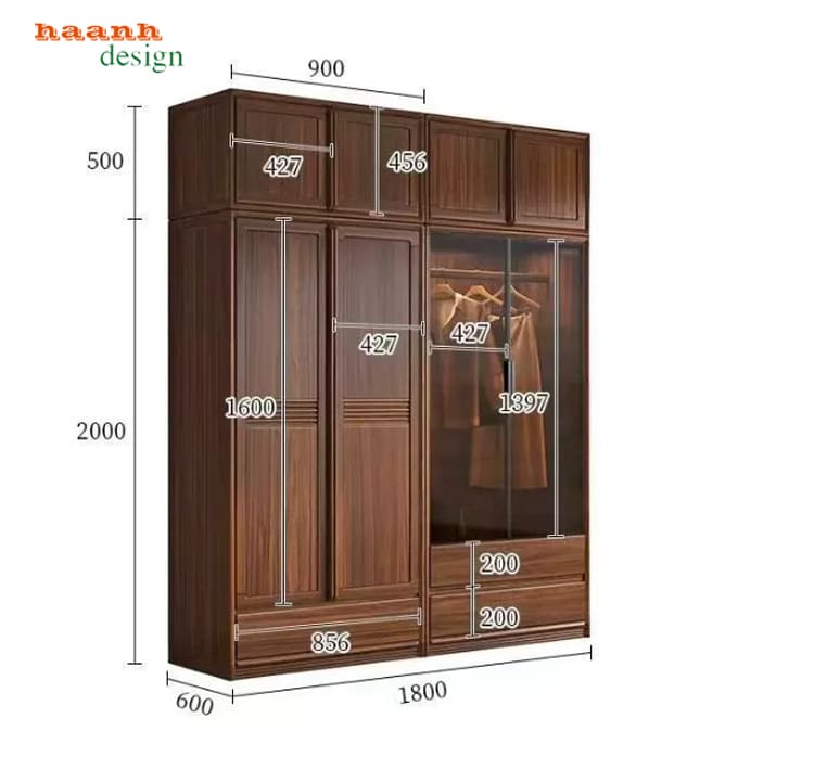 Tủ quần &aacute;o gỗ tự nhi&ecirc;n