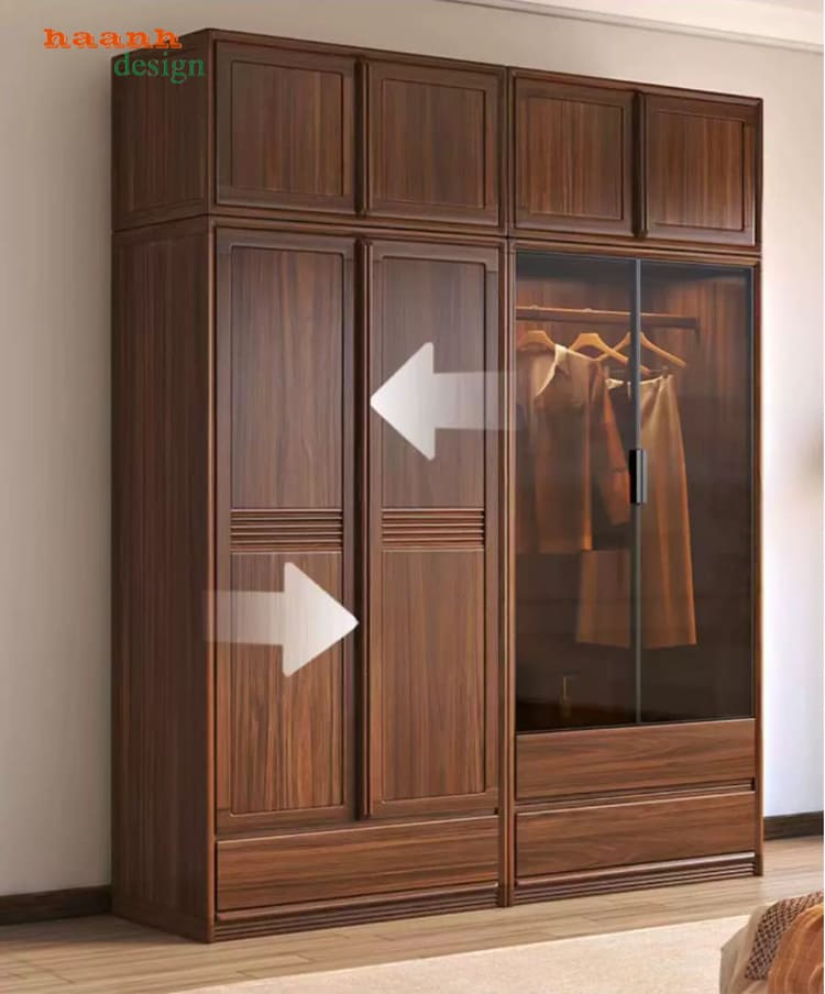 Tủ quần &aacute;o gỗ tự nhi&ecirc;n