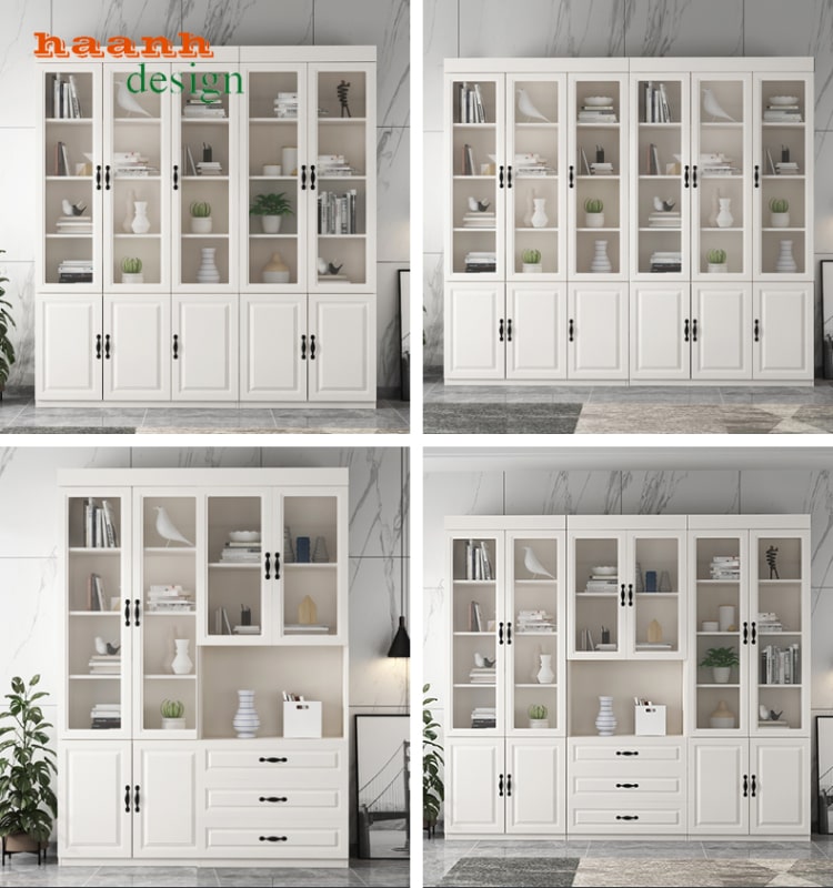 Tủ sách gỗ công nghiệp hiện đại 