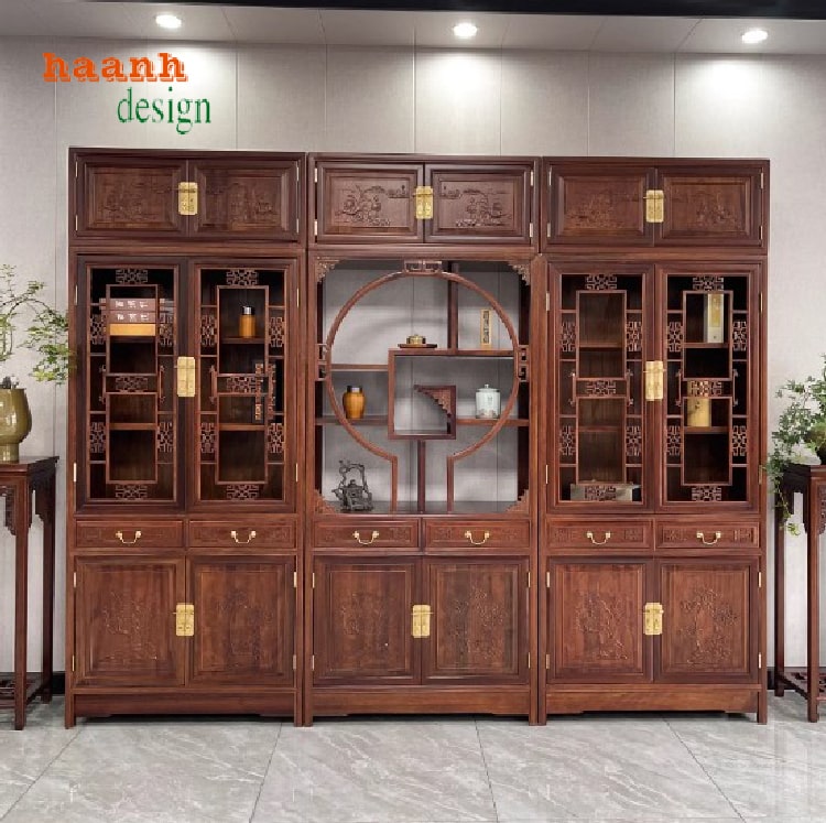 Khám phá vẻ đẹp của tủ sách bằng gỗ tự nhiên-TSC 003
