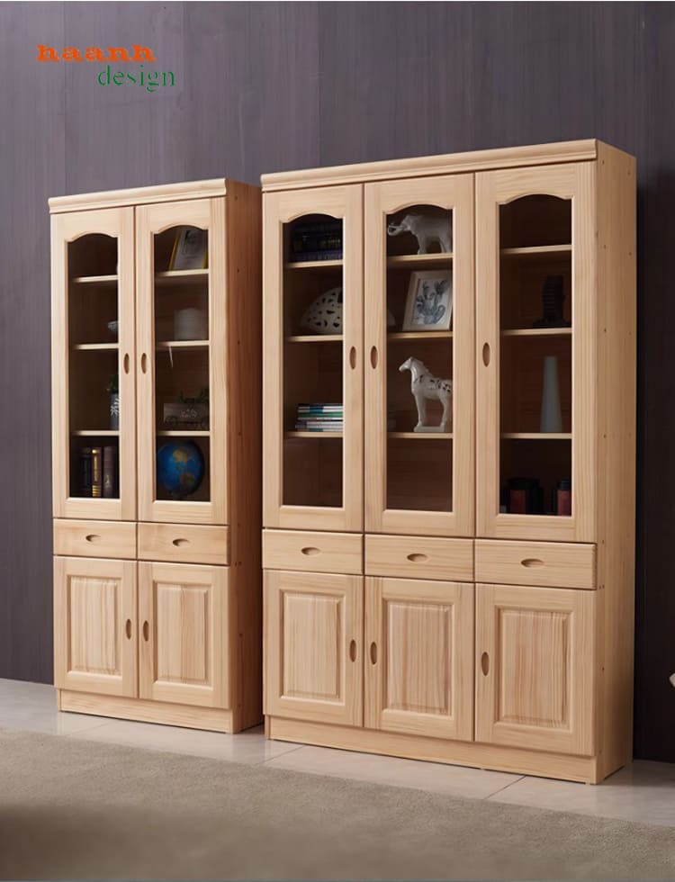 Mẫu tủ sách gỗ đẹp cho phòng làm việc gia đình hiện đại-THS 017