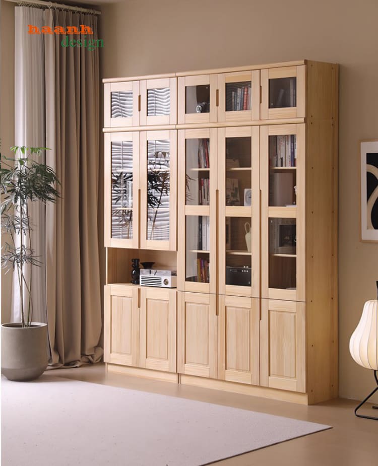 Mẫu tủ sách gỗ đẹp hiện đại cho phòng làm việc gia đình-THS 015