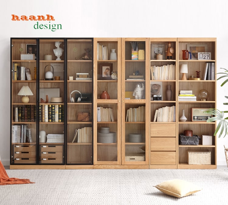 Tủ sách gỗ tự nhiên