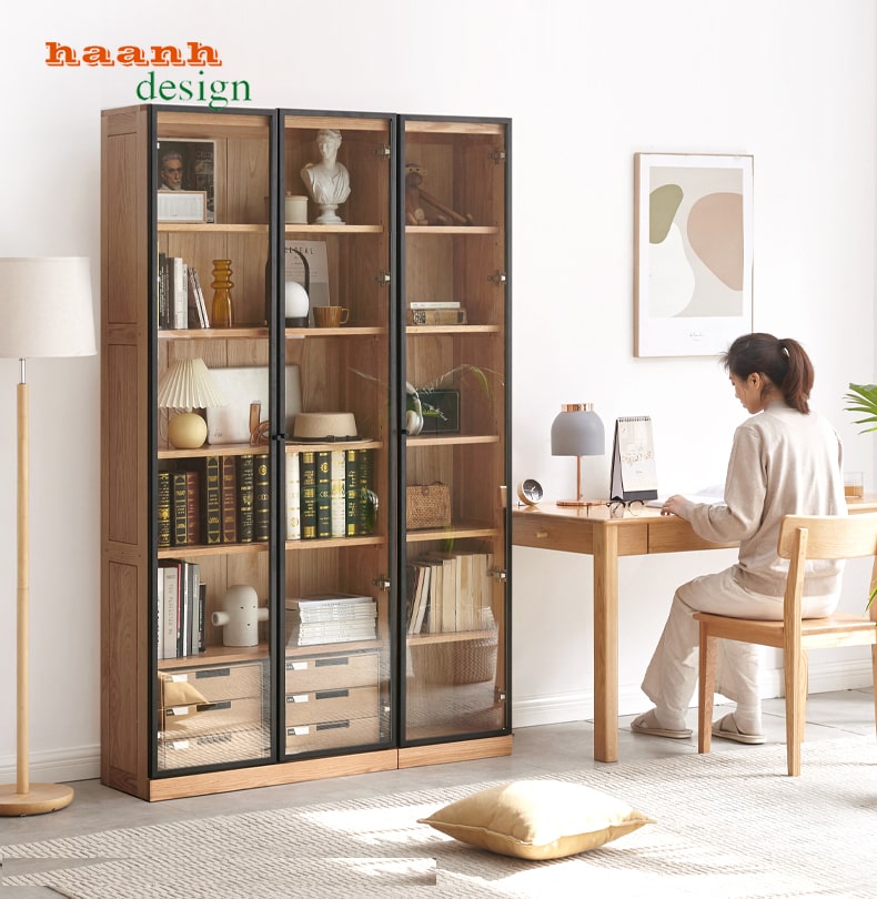 Tủ sách gỗ tự nhiên